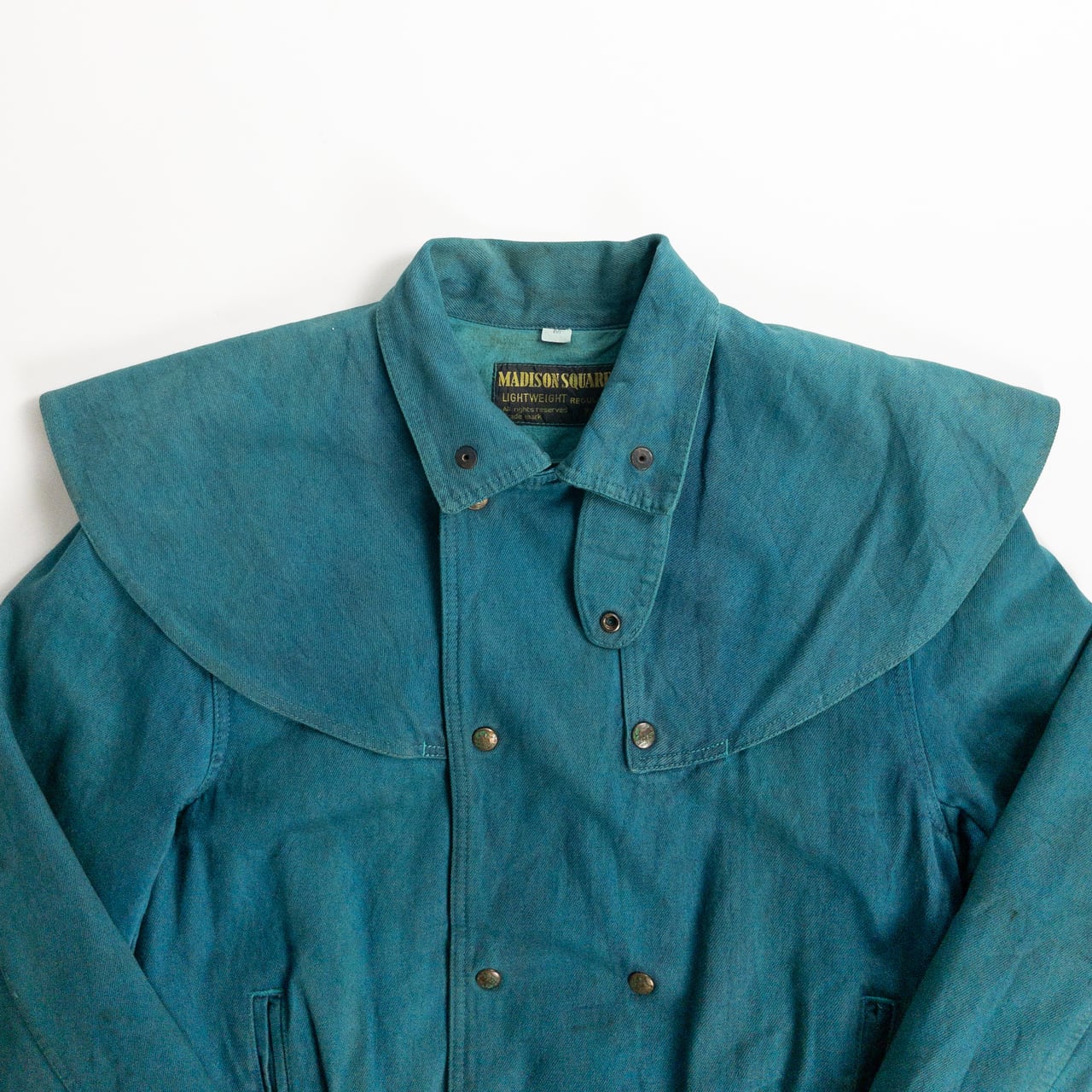 1990s "Made in Italy" Turquoise Blue Double Breasted Hunting Jacket