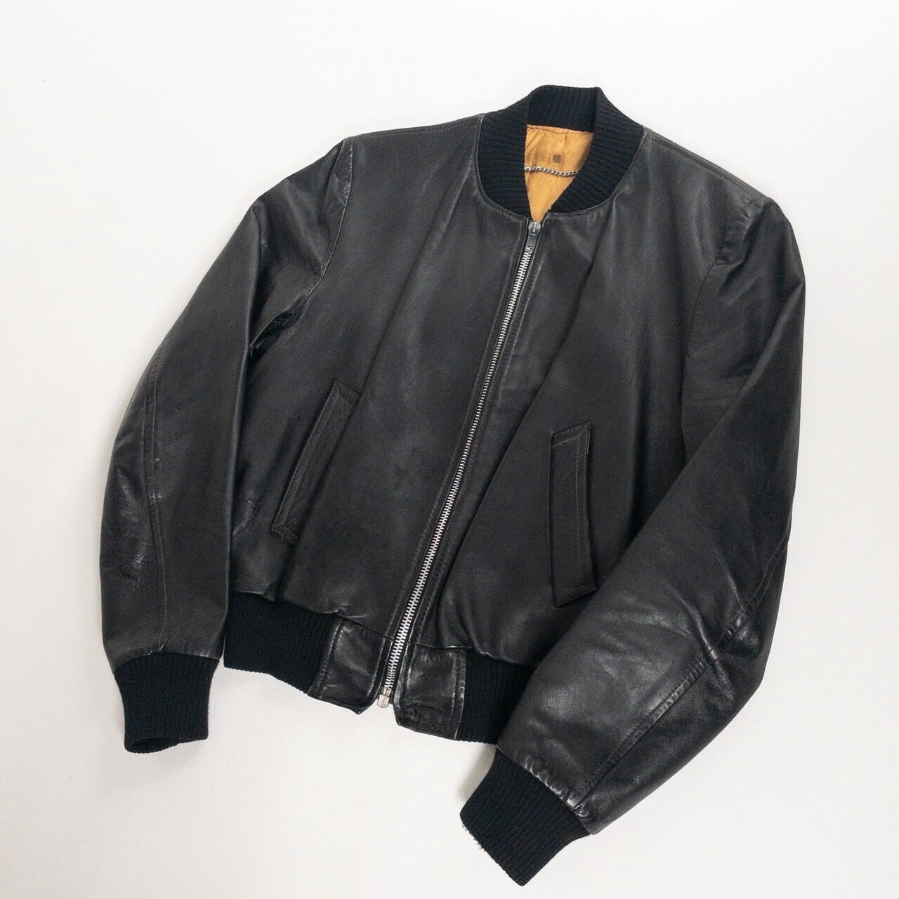 1970s-80s "French Vintage" Light Black Leather Jacket