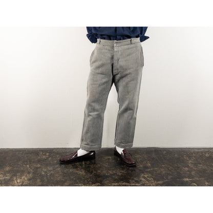 1950-60s "Le Mont St Michel" French Gray Cotton Pique Work Trousers