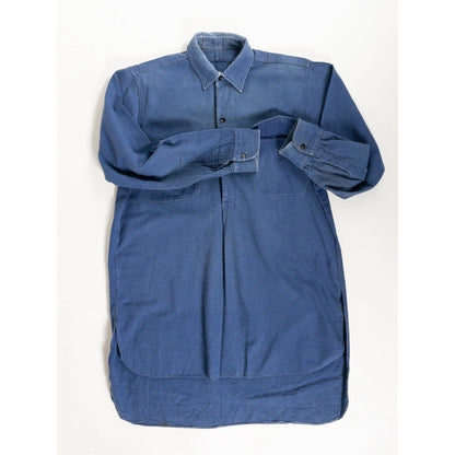 1940-50s "French Vintage" Blue Cotton Twill Work Shirt