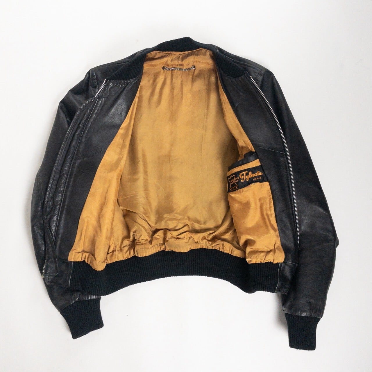 1970s-80s "French Vintage" Light Black Leather Jacket