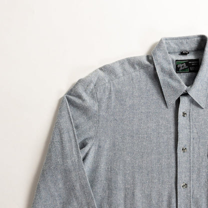 1990s "Dutch Vintage" Gray Cotton Herringbone Twill Long Sleeve Shirt