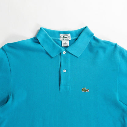 1980-90s "IZOD LACOSTE" Sky Blue Cotton S/S Polo Shirt, Size L