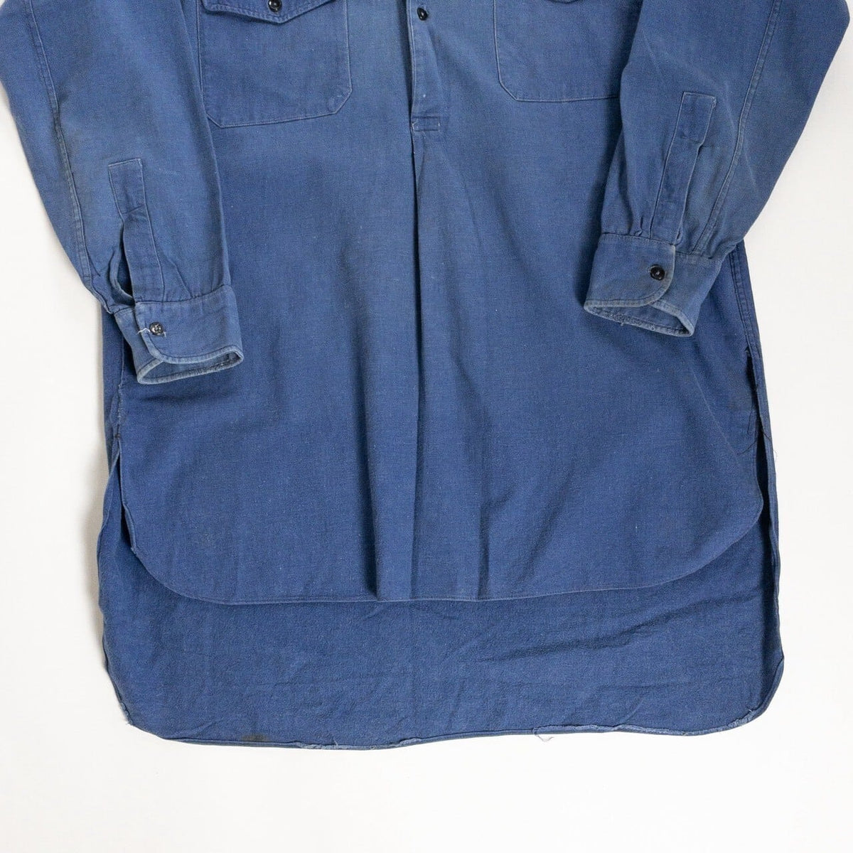 1940-50s "French Vintage" Blue Cotton Twill Work Shirt