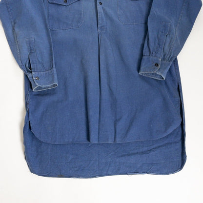 1940-50s "French Vintage" Blue Cotton Twill Work Shirt