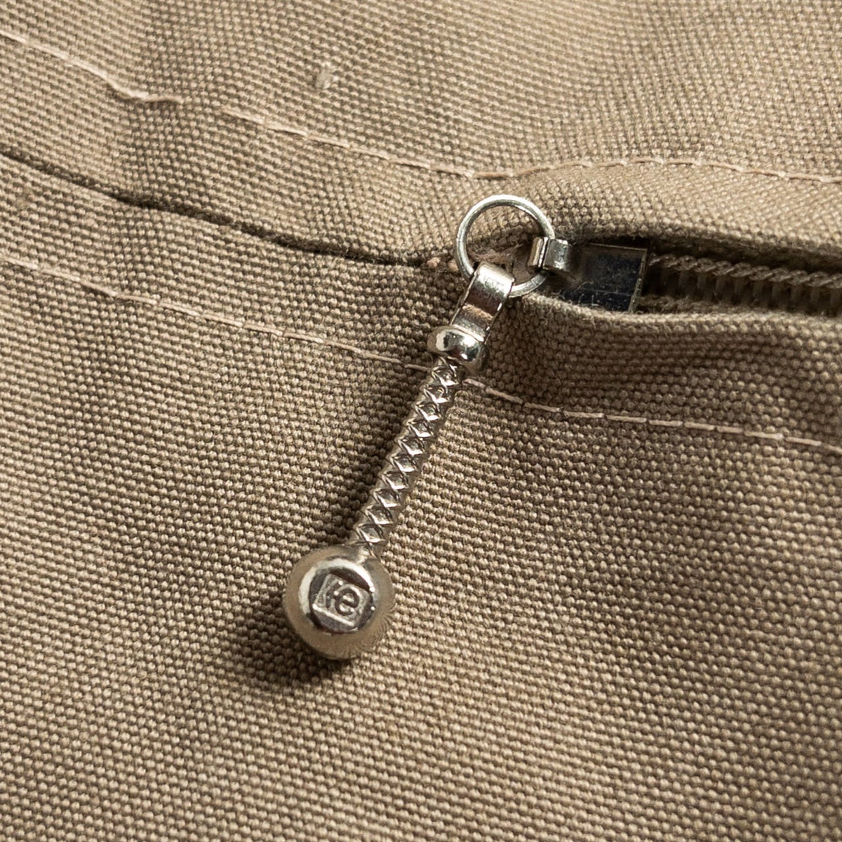 1960s "French Vintage" Beige Cotton Full Zip Work Jacket