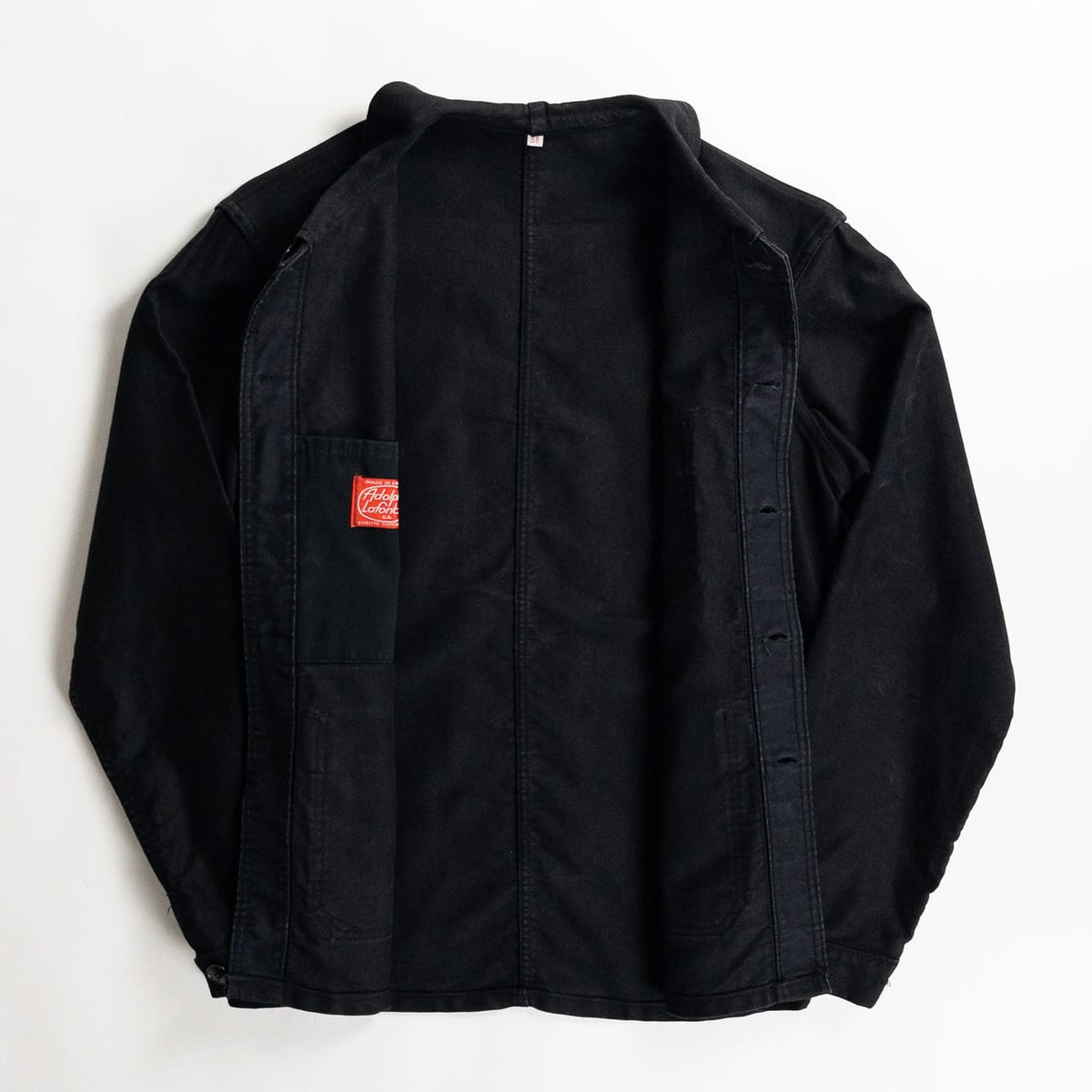 1960s "Adolphe Lafont" Black Moleskin Work Jacket