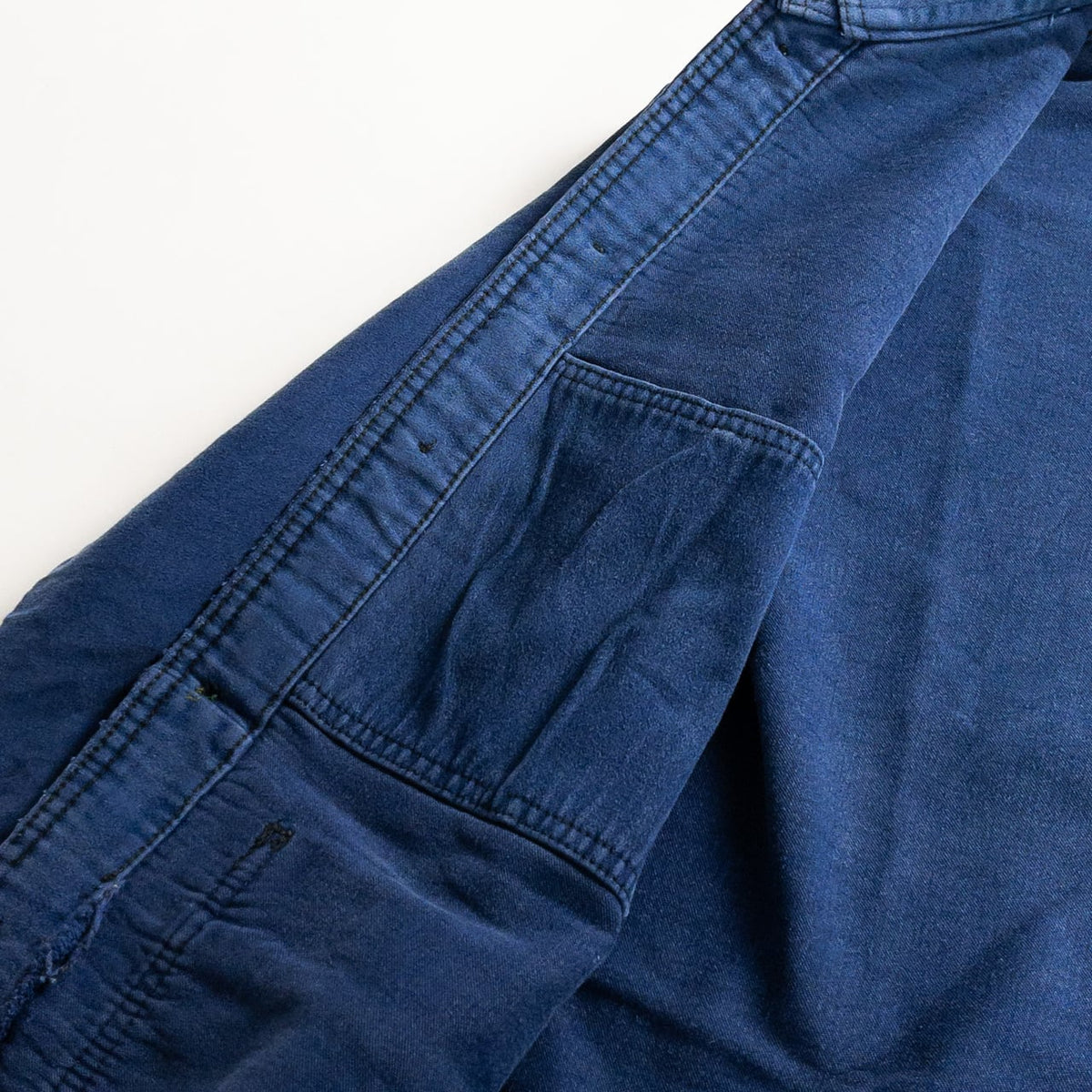 1960s "French Vintage" Faded Blue Moleskin Work Jacket