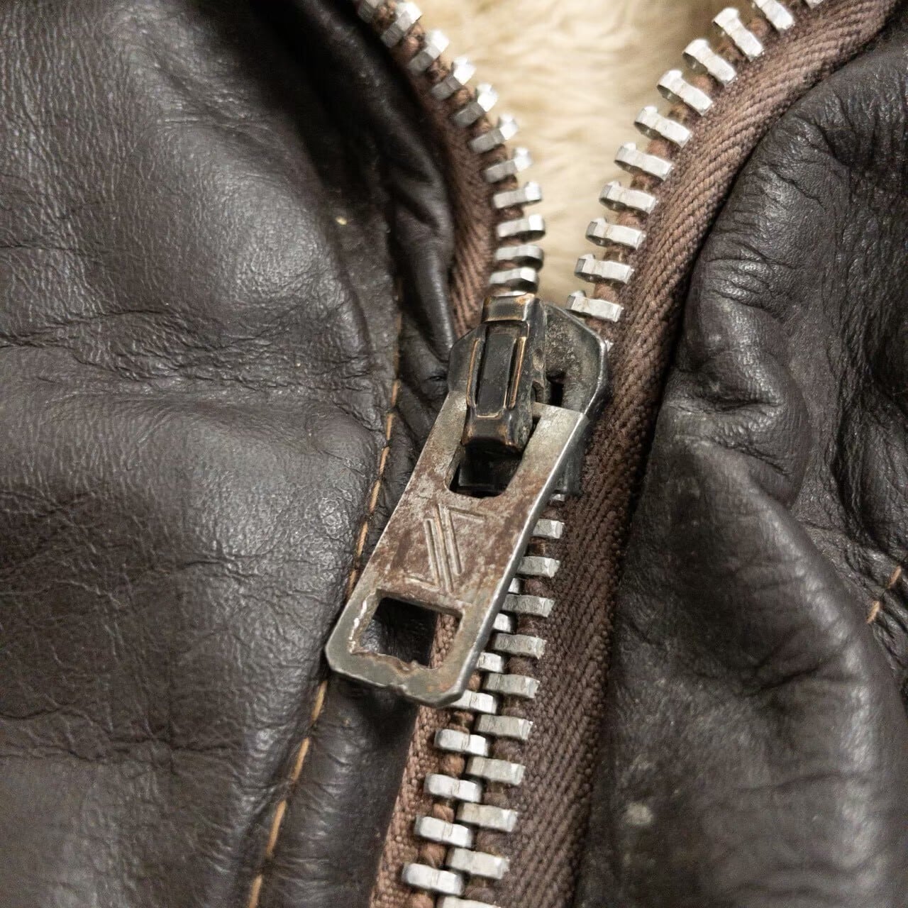 1970-80s "Made in USA" Brown Leather Boa Jacket