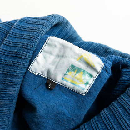 1980s "Euro Vintage" Blue Cotton Pullover Jacket