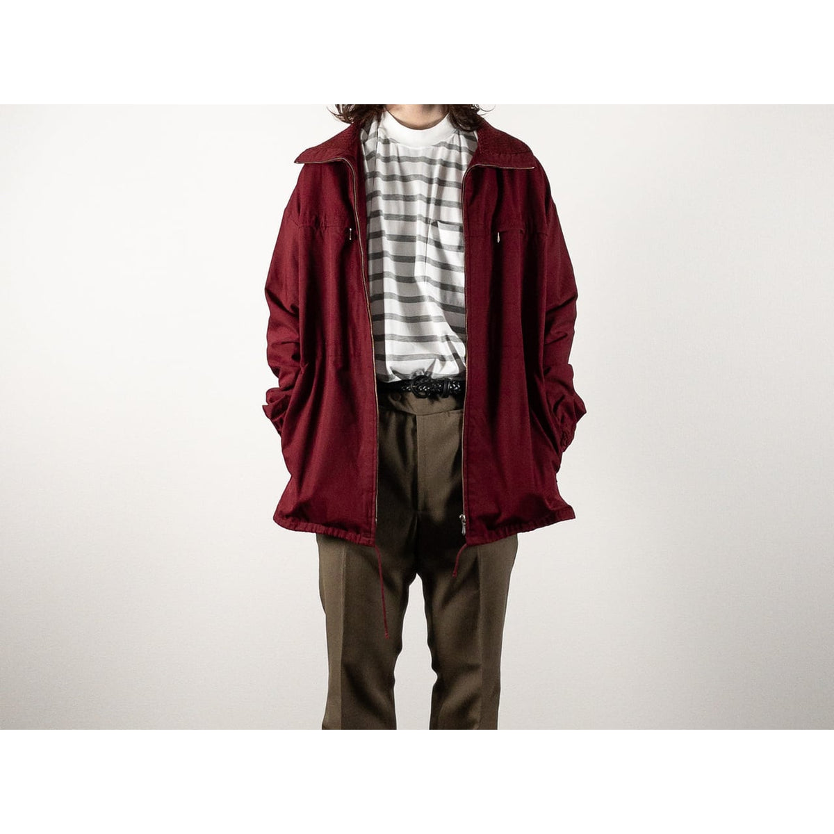 1960-70s "German Vintage" Wine Red Full Zipper Sport Jacket