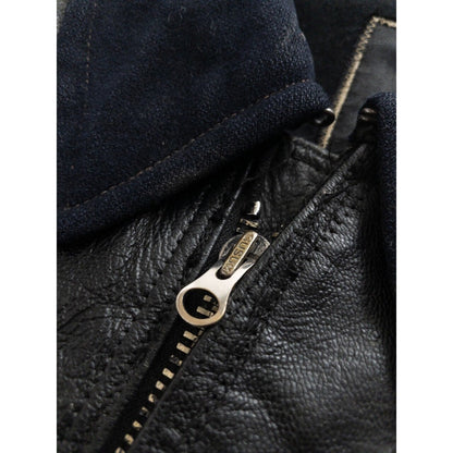 1940-50s "Swedish Millitary" Black Goatskin Leather Jacket