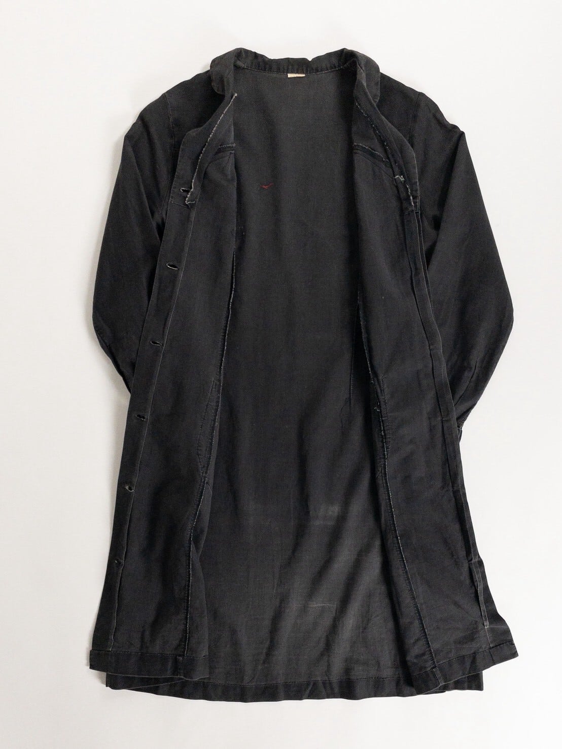 1940-50s "French Vintage" Light Black Moleskin Atelier Work Coat for Ladies