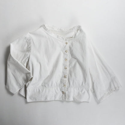 Early 1900s French Antique White Cotton Shirt