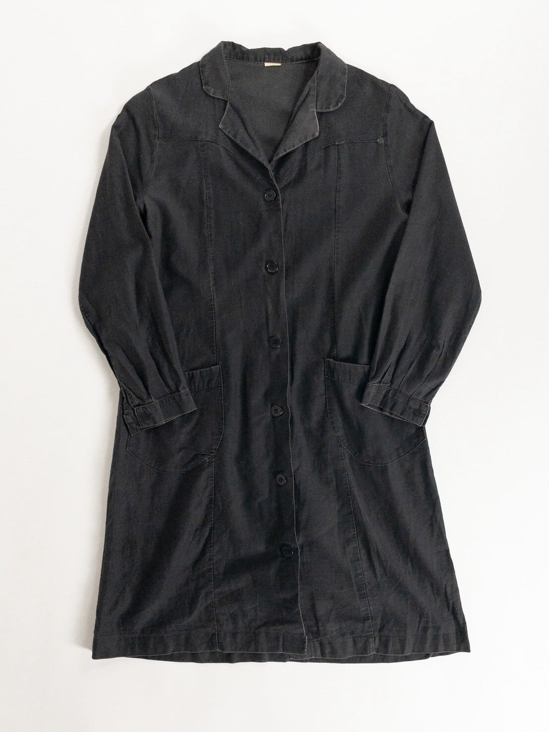 1940-50s "French Vintage" Light Black Moleskin Atelier Work Coat for Ladies