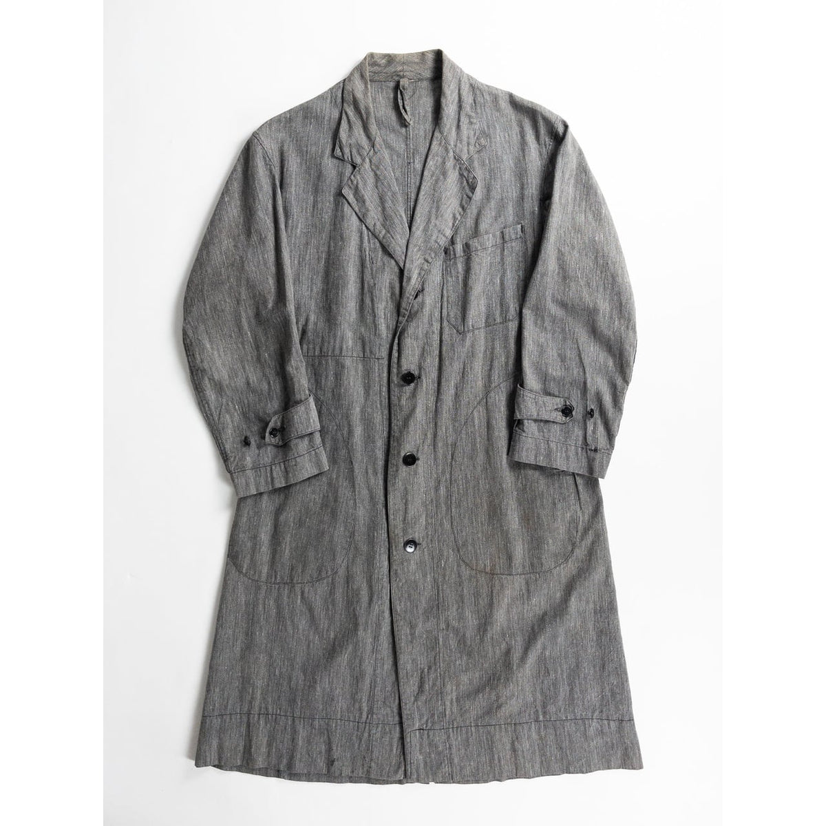 1940s "Euro Vintage" Light Black Chambray Atelier Work Coat
