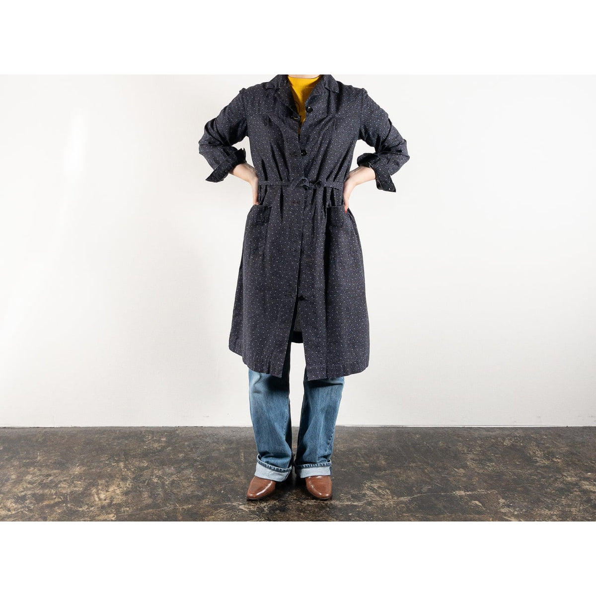 1950s "French Vintage" Black Dot Atelier Work Coat