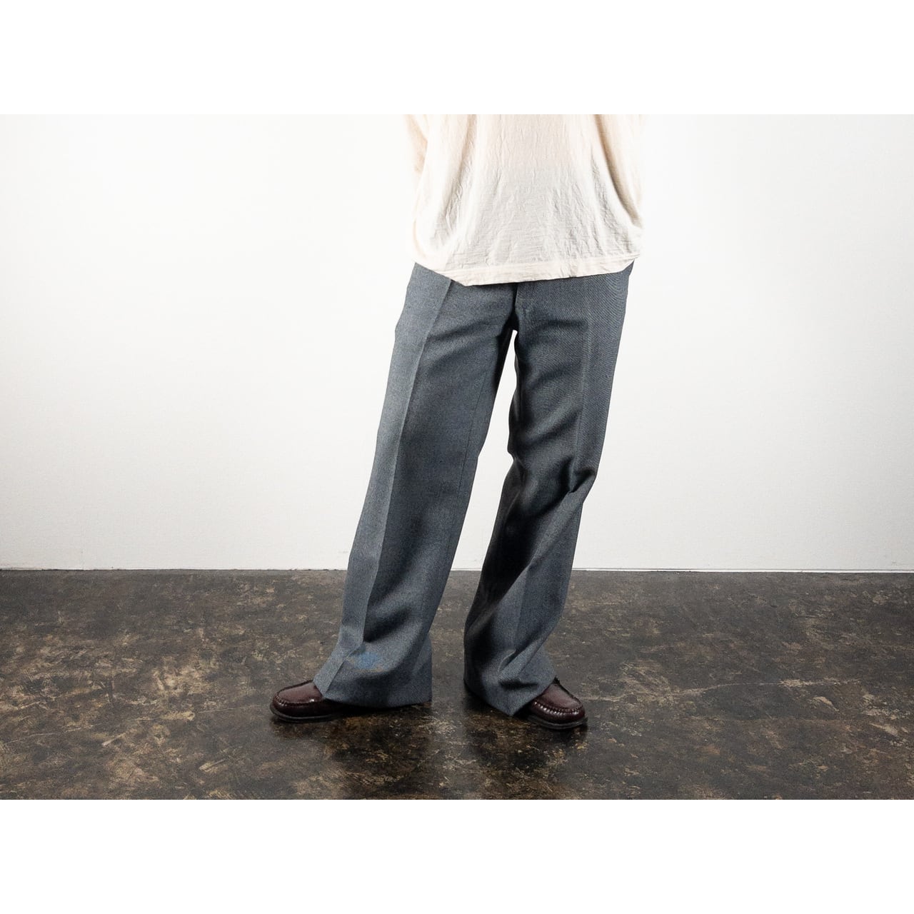 1970s "Euro Vintage" Gray Sharkskin Flare Trousers