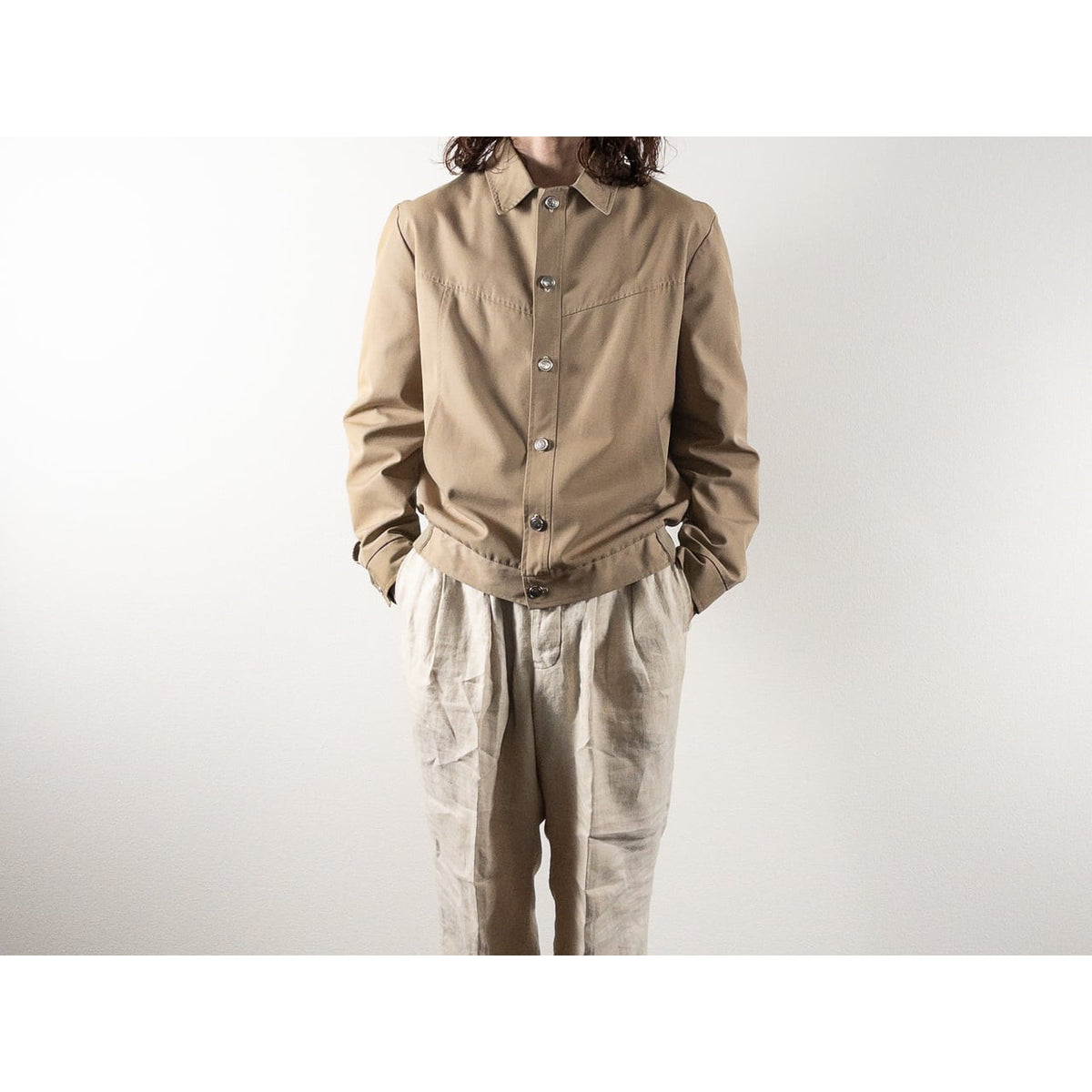 1980s "PIGEN VOYAGEUR" Beige Cotton Poly Sport Jacket