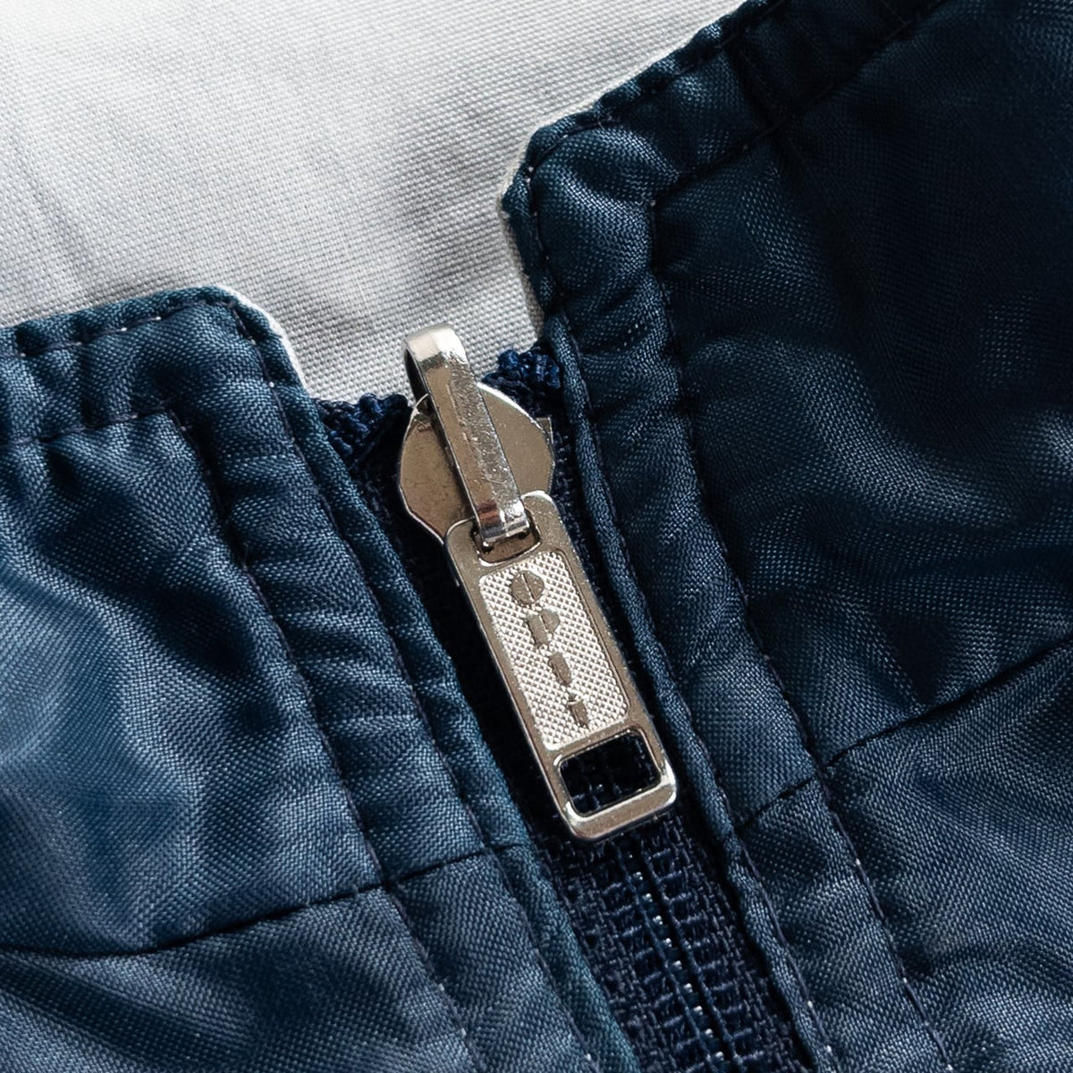 1990s "Euro Vintage" Steel Blue Nylon Zip-Up Blouson Jacket
