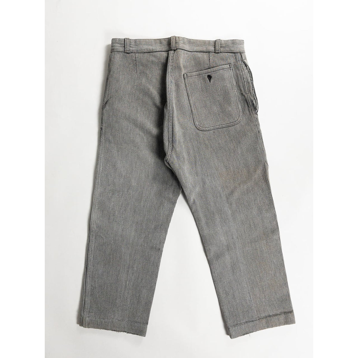 1950-60s "Le Mont St Michel" French Gray Cotton Pique Work Trousers