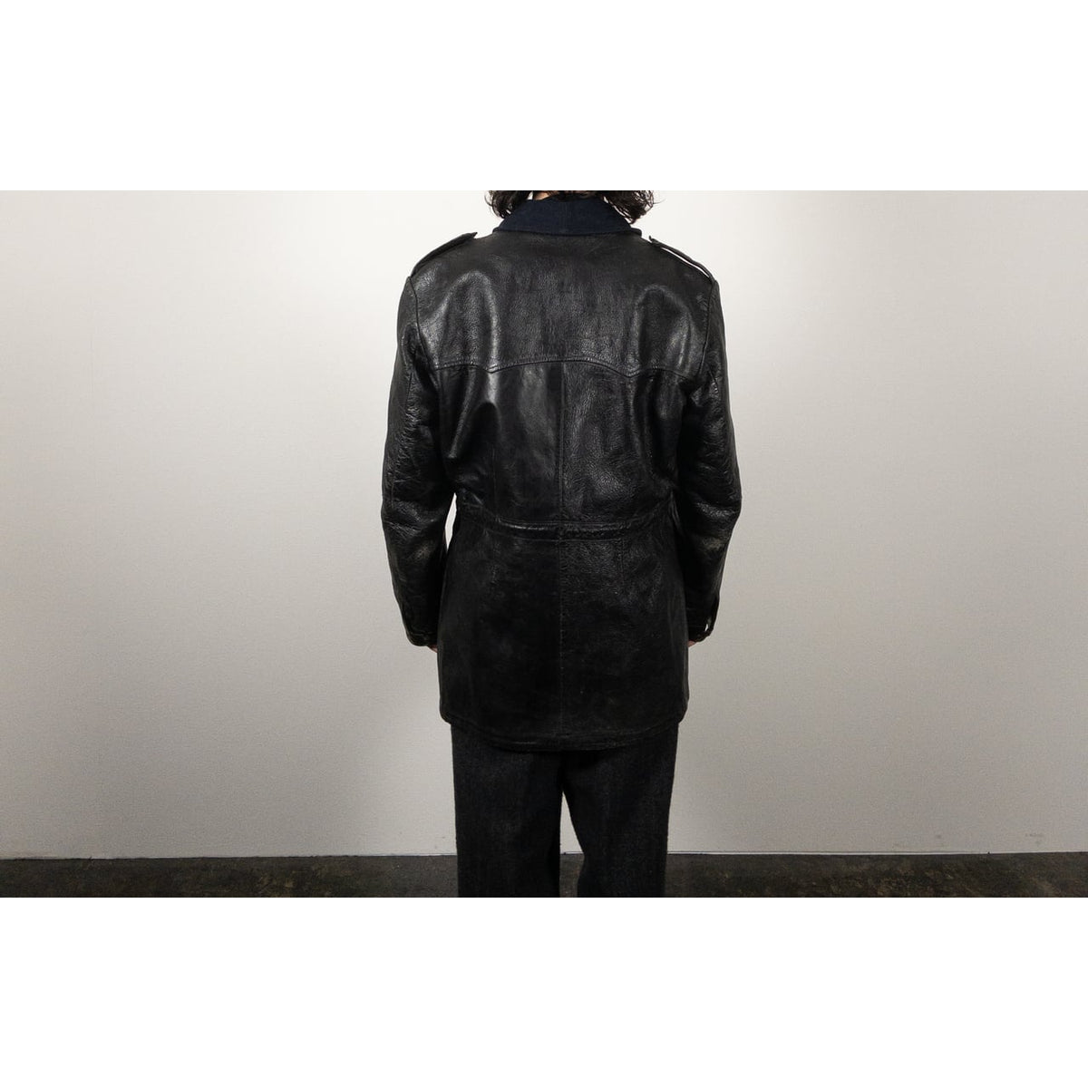 1940-50s "Swedish Millitary" Black Goatskin Leather Jacket