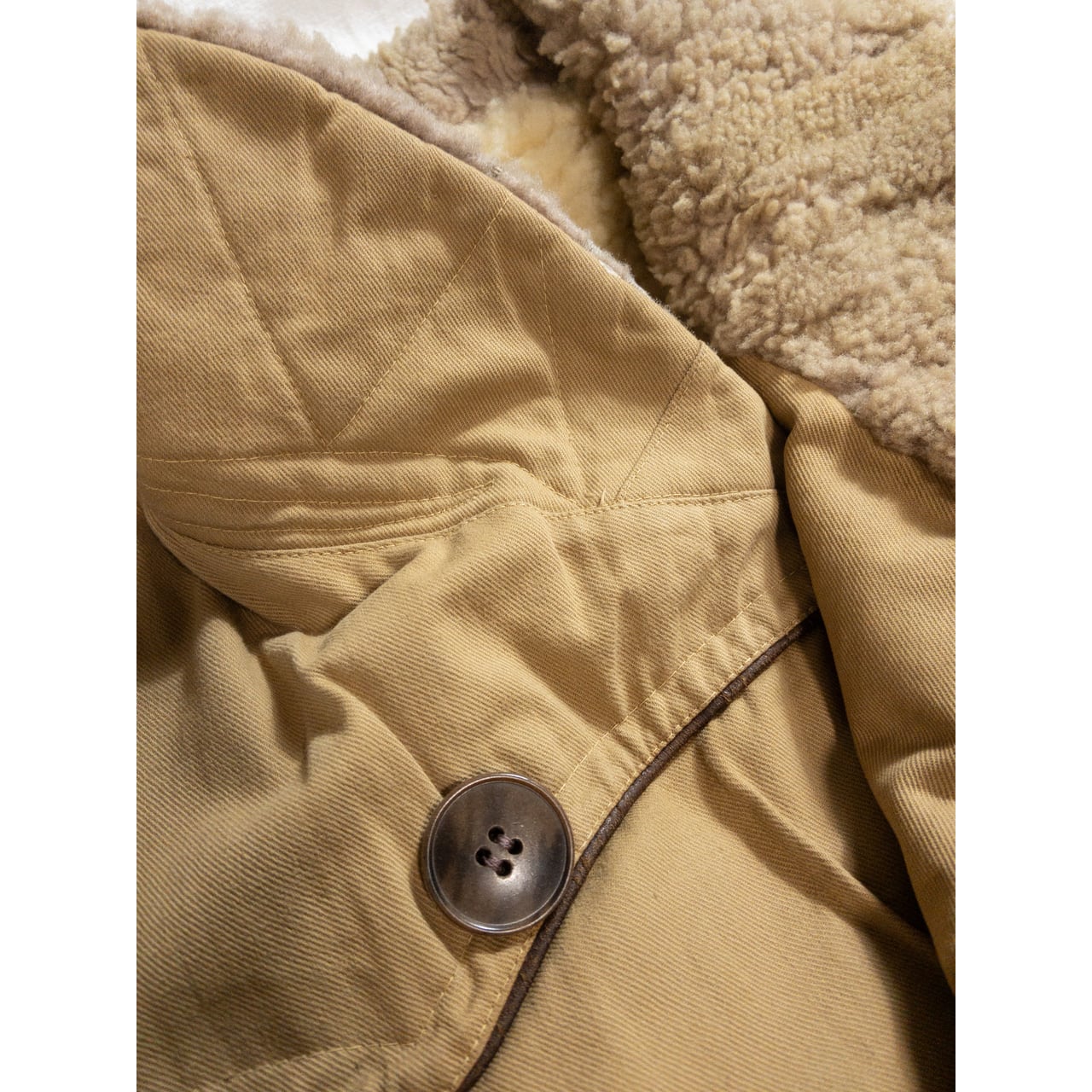 1940-50s "French Vintage" Canadienne Mackinaw Coat with "WW2 German Air Force Camo" Fabric