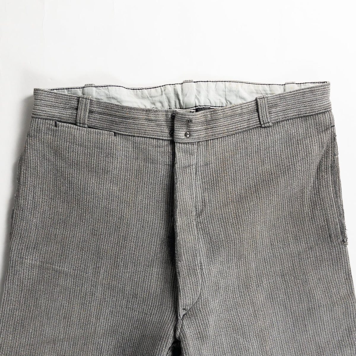 1950-60s "Le Mont St Michel" French Gray Cotton Pique Work Trousers