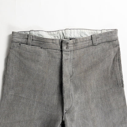 1950-60s "Le Mont St Michel" French Gray Cotton Pique Work Trousers