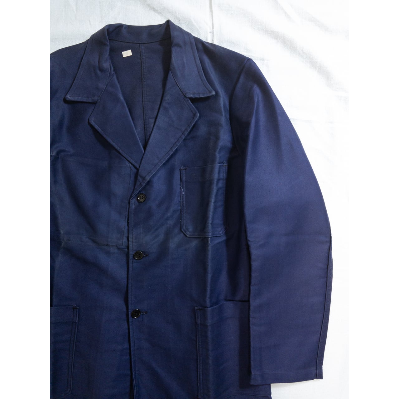 1950s "LE FORTEX" French Blue Moleskin Lapeled Work Jacket, Dead Stock