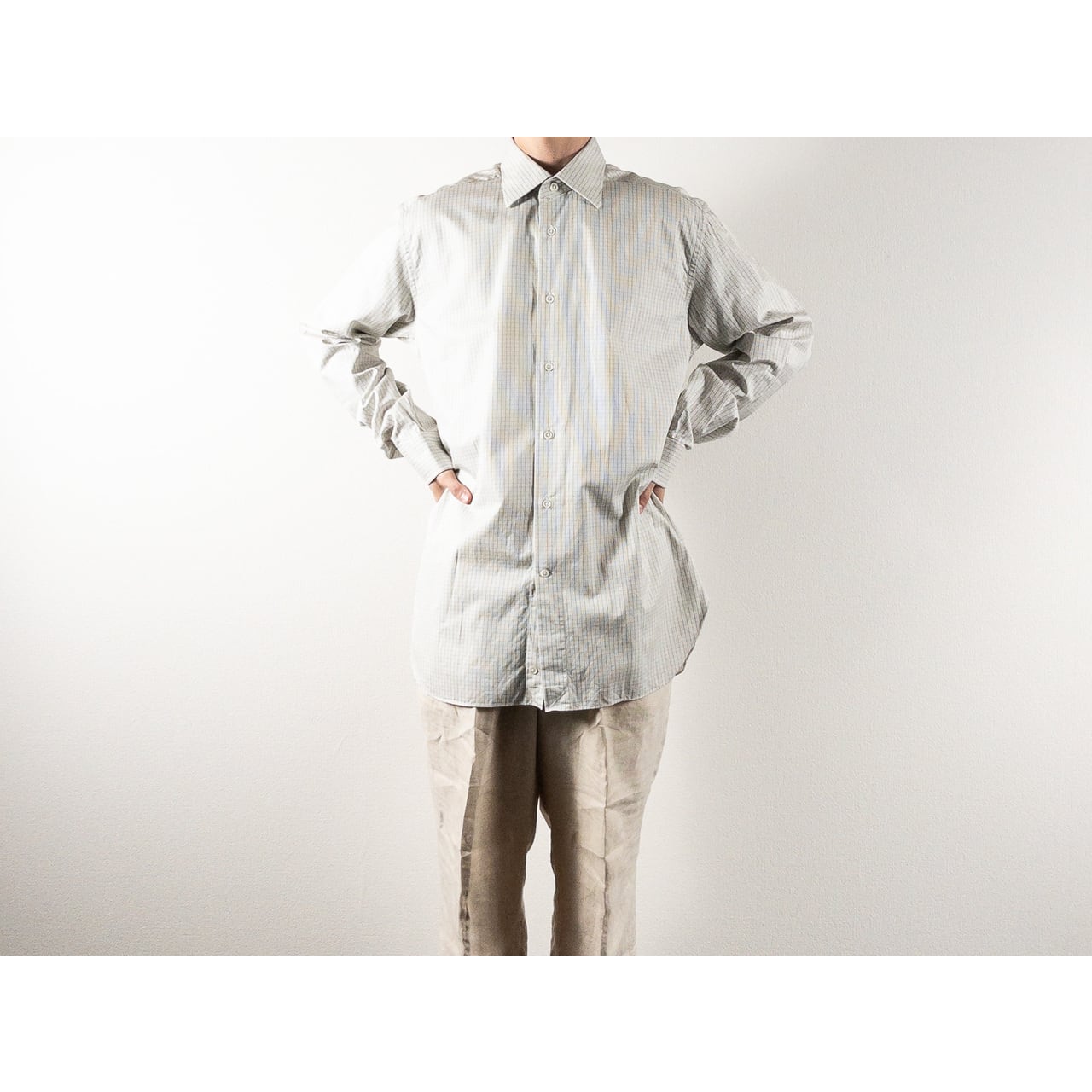 Old "Ermenegildo Zegna" Check Cotton Full Open Shirt