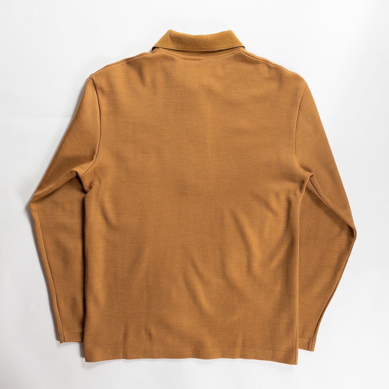 Old Yellow Brown Acrylic Knit Polo L/S Shirt