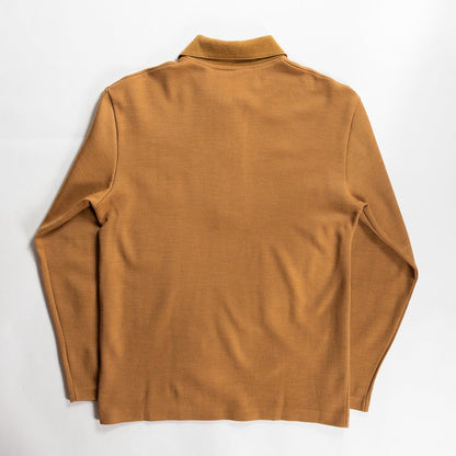 Old Yellow Brown Acrylic Knit Polo L/S Shirt