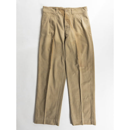 1950s "French Army" M52 Khaki Cotton Twill Chino Trousers