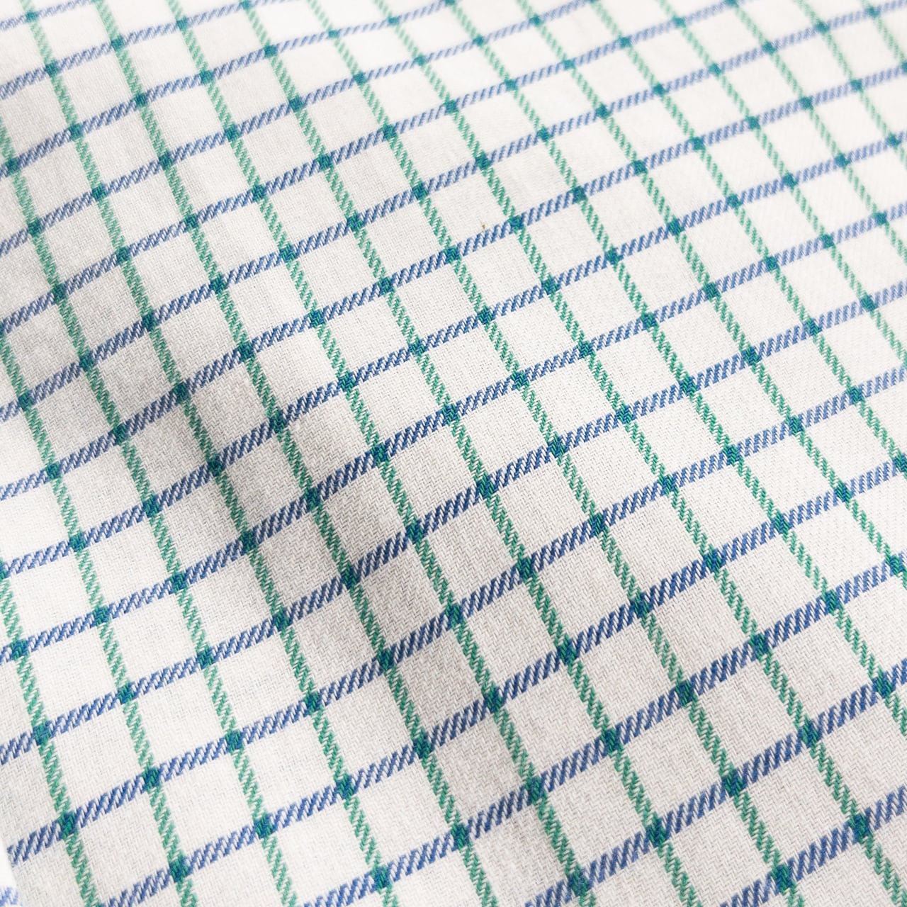 1970-80s "Fasonnable" Green × Blue Check Button Down L/S Shirt
