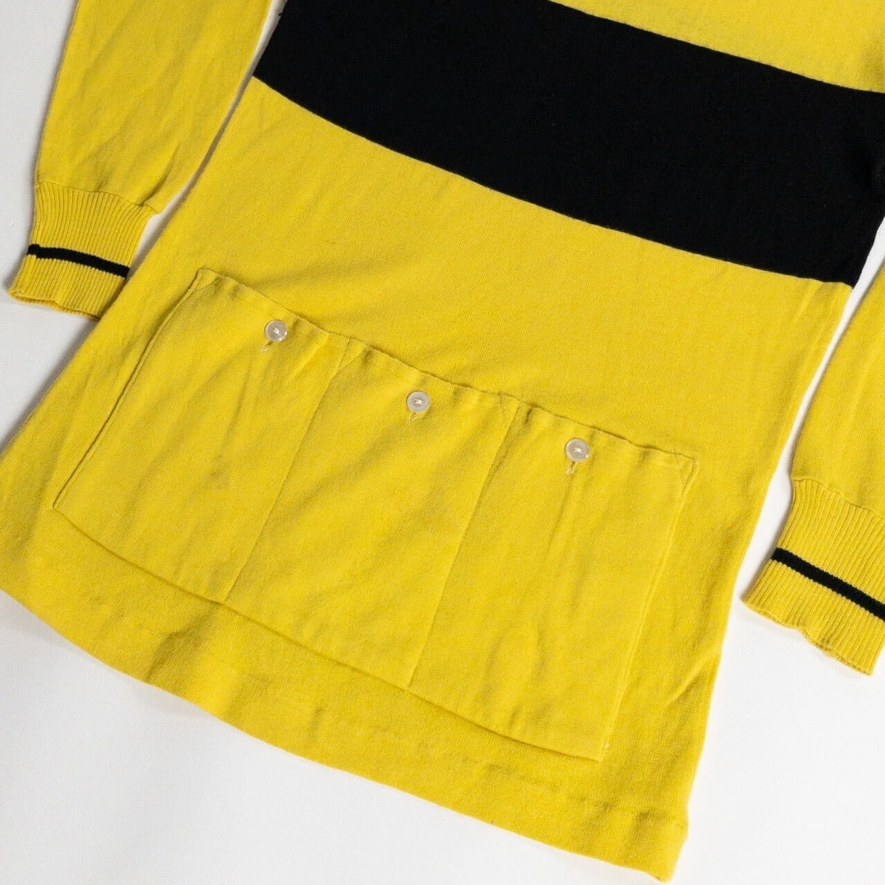 1970-80s "Au Tour de France" Yellow × Black Cyclist Knit Shirt