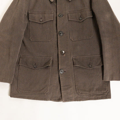 1950s "French Vintage" Brown Cotton Pique Hunting Jacket