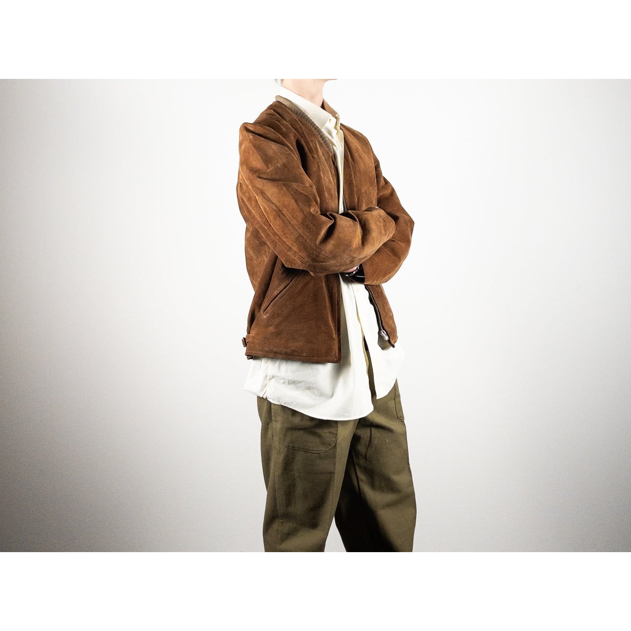 1950s "Swedish Vintage" Brown Goatskin Suede Sport Jacket