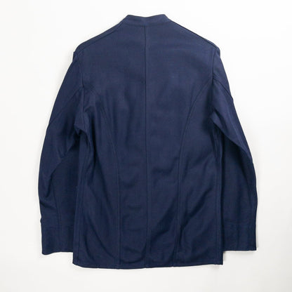 1960s "French Vintage" Blue Cotton Twill Mechanic Double Breasted Work Jacket, Dead Stock