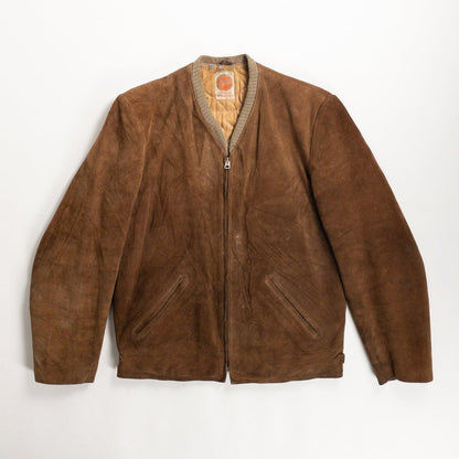 1950s "Swedish Vintage" Brown Goatskin Suede Sport Jacket