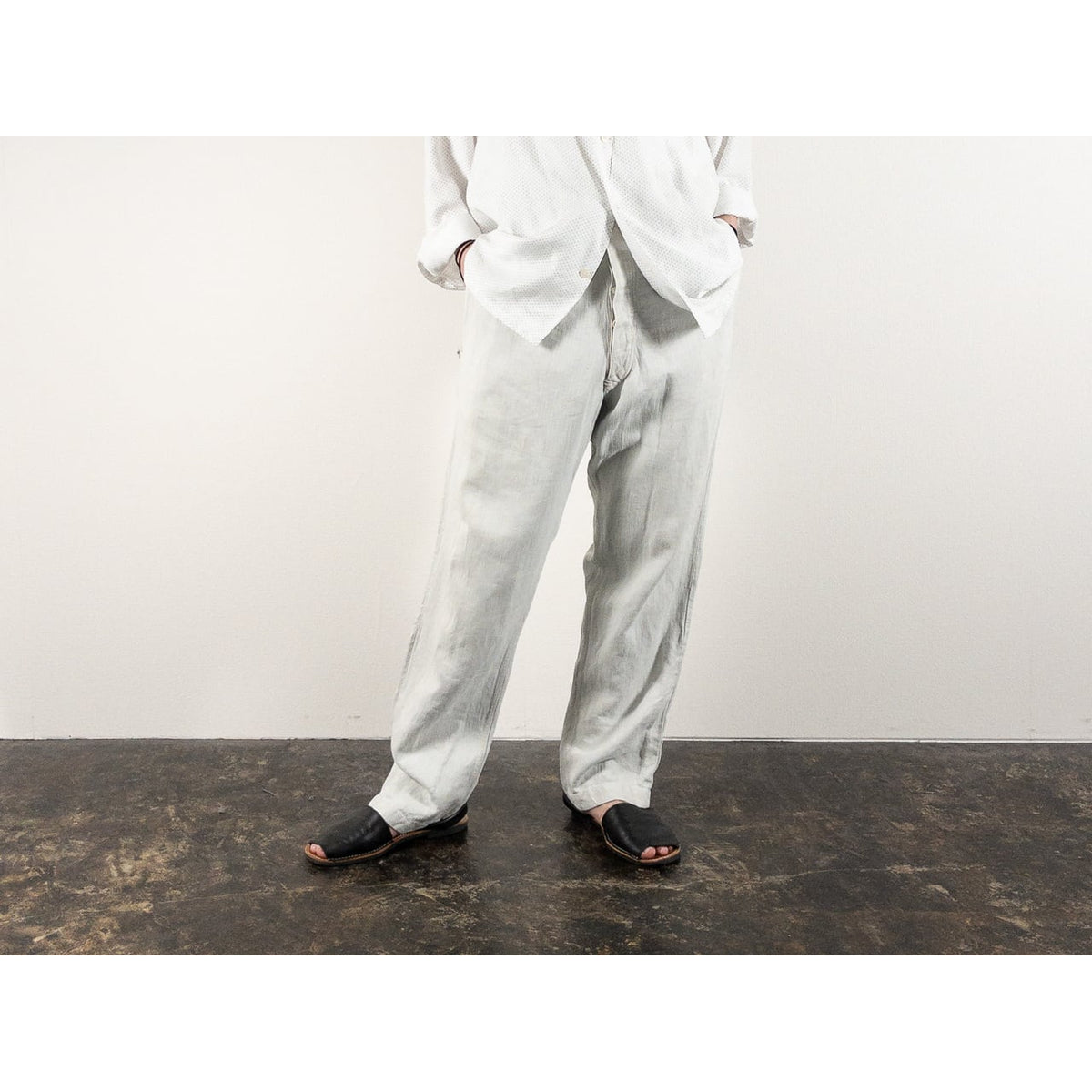 1880s "French Army" Linen Herringbone Twill Bourgeron Trousers