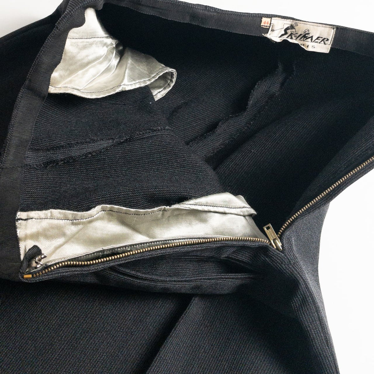 1960s "French Vintage" Gray Stripe Cotton Pique Ski Trousers