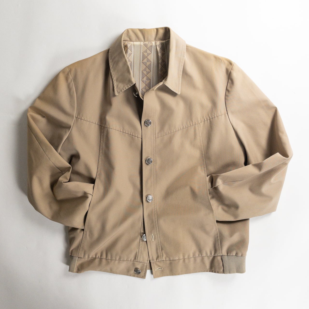 1980s "PIGEN VOYAGEUR" Beige Cotton Poly Sport Jacket
