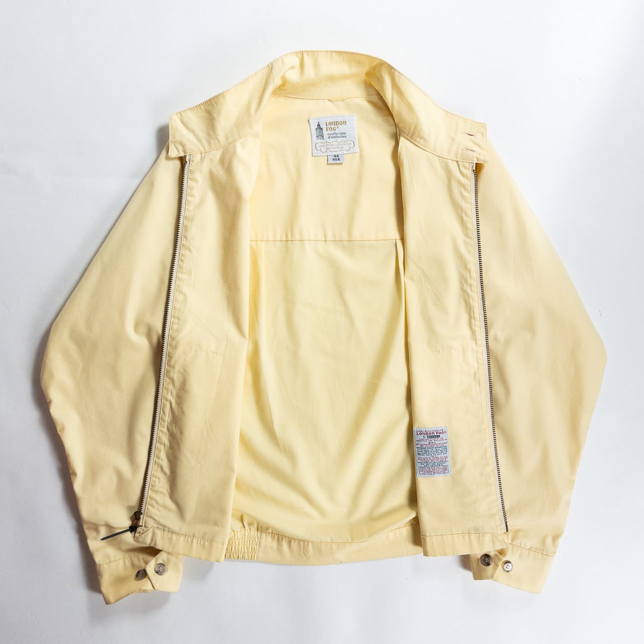 1990s "London Fog" Light Yellow Cotton Zip-Up Blouson Jacket