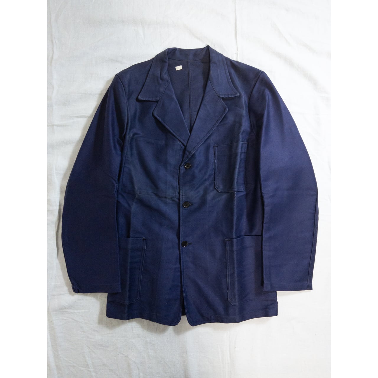 1950s "LE FORTEX" French Blue Moleskin Lapeled Work Jacket, Dead Stock