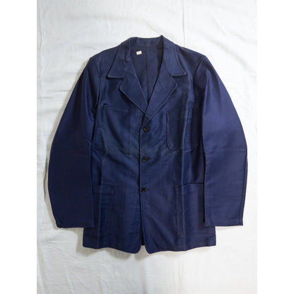 1950s "LE FORTEX" French Blue Moleskin Lapeled Work Jacket, Dead Stock