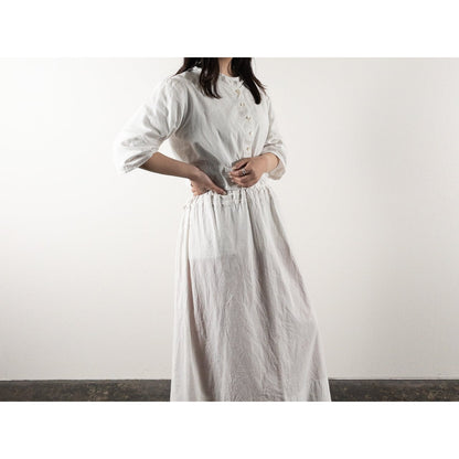 Early 1900s French Antique White Cotton Shirt
