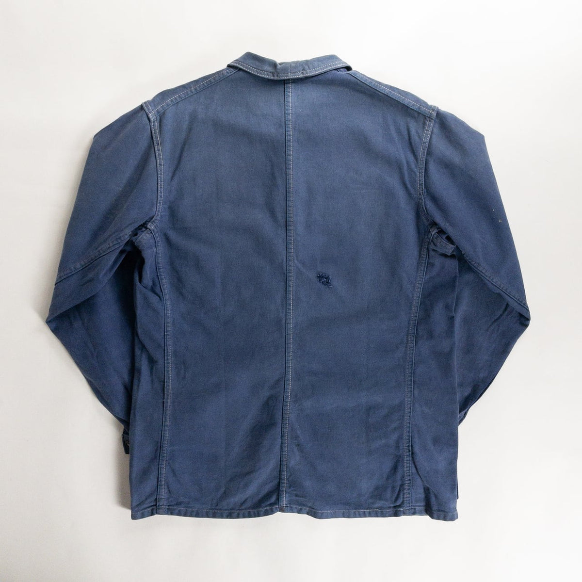 1950s "AU FUSIL" French Faded Blue Cotton Twill Work Jacket