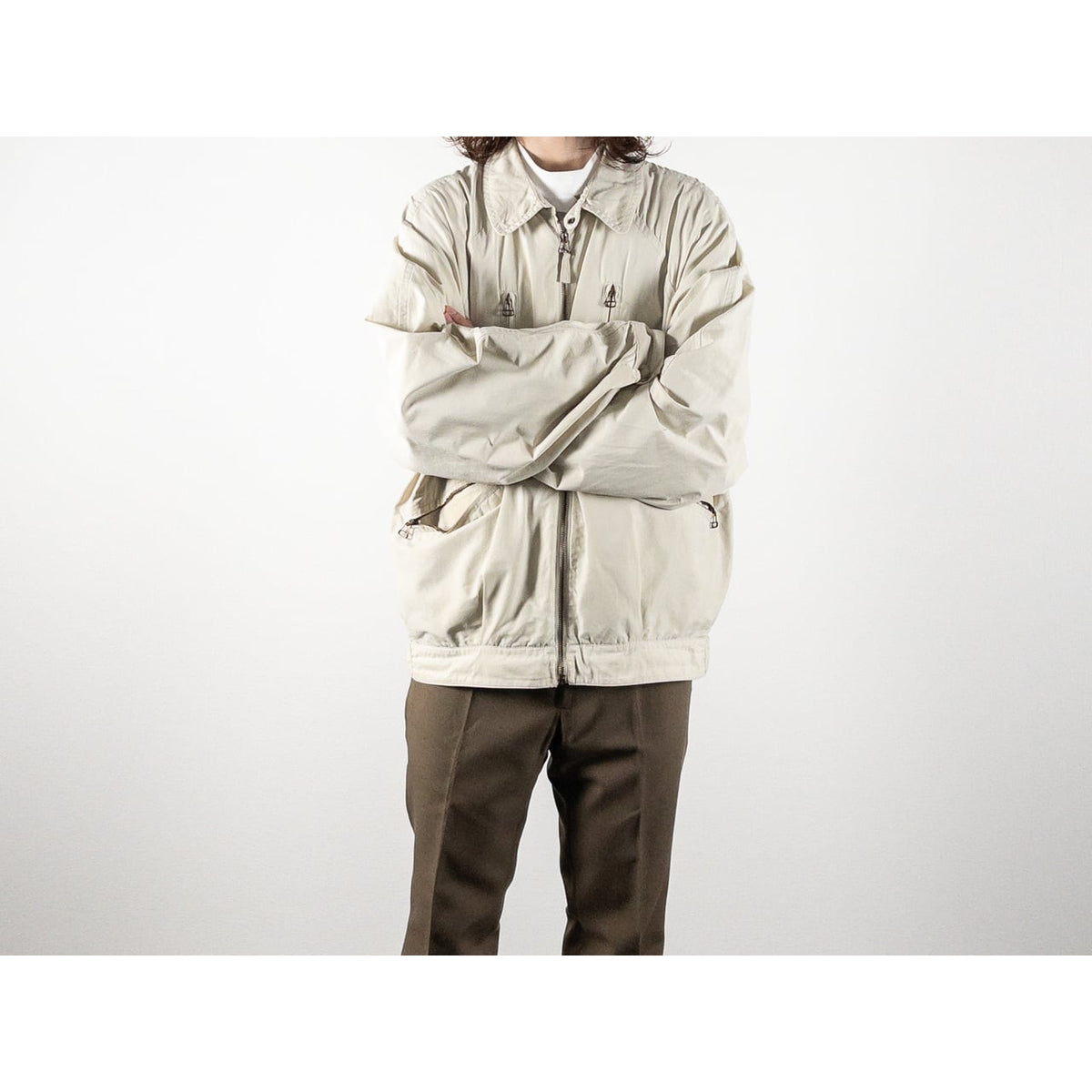 1990s "Made in Italy" Off White Cotton Sport Jacket