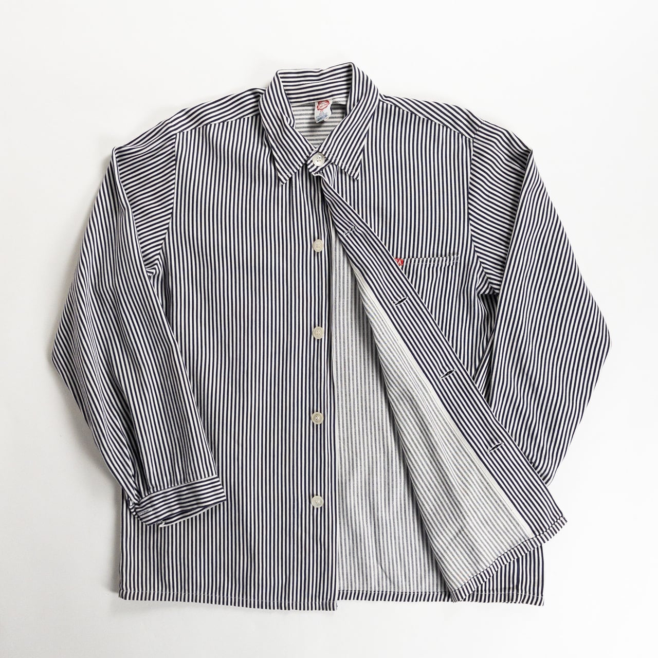 1970s German Vintage Cotton Stripe Work Jacket